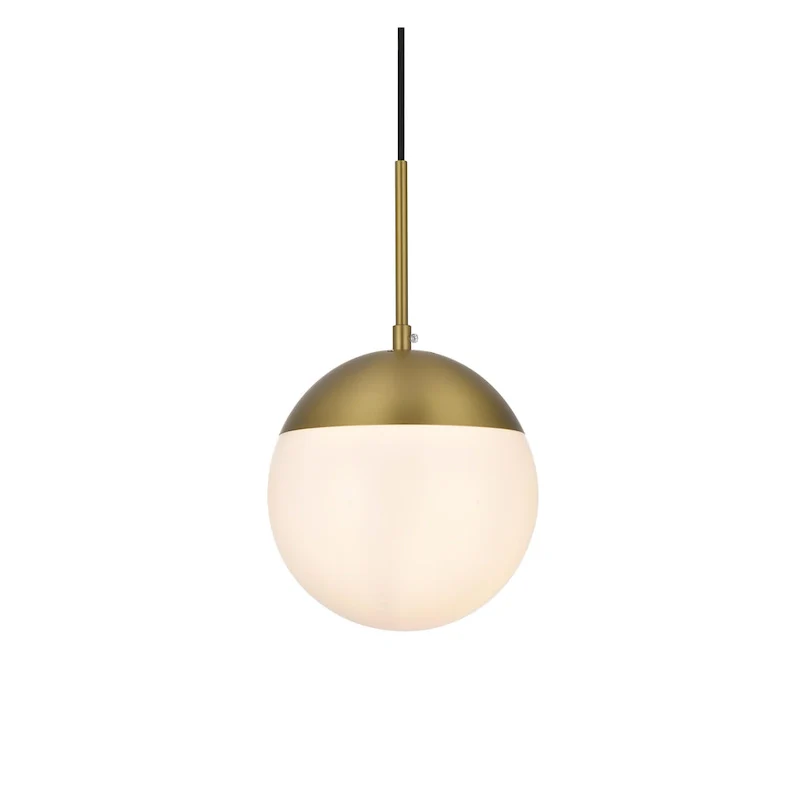Frosted White Glass 1-Light 8-inch Pendant