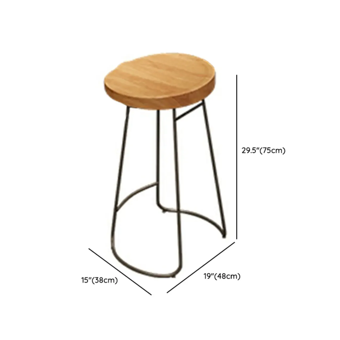 Antique Solid Wood Trestle Base Pub Table