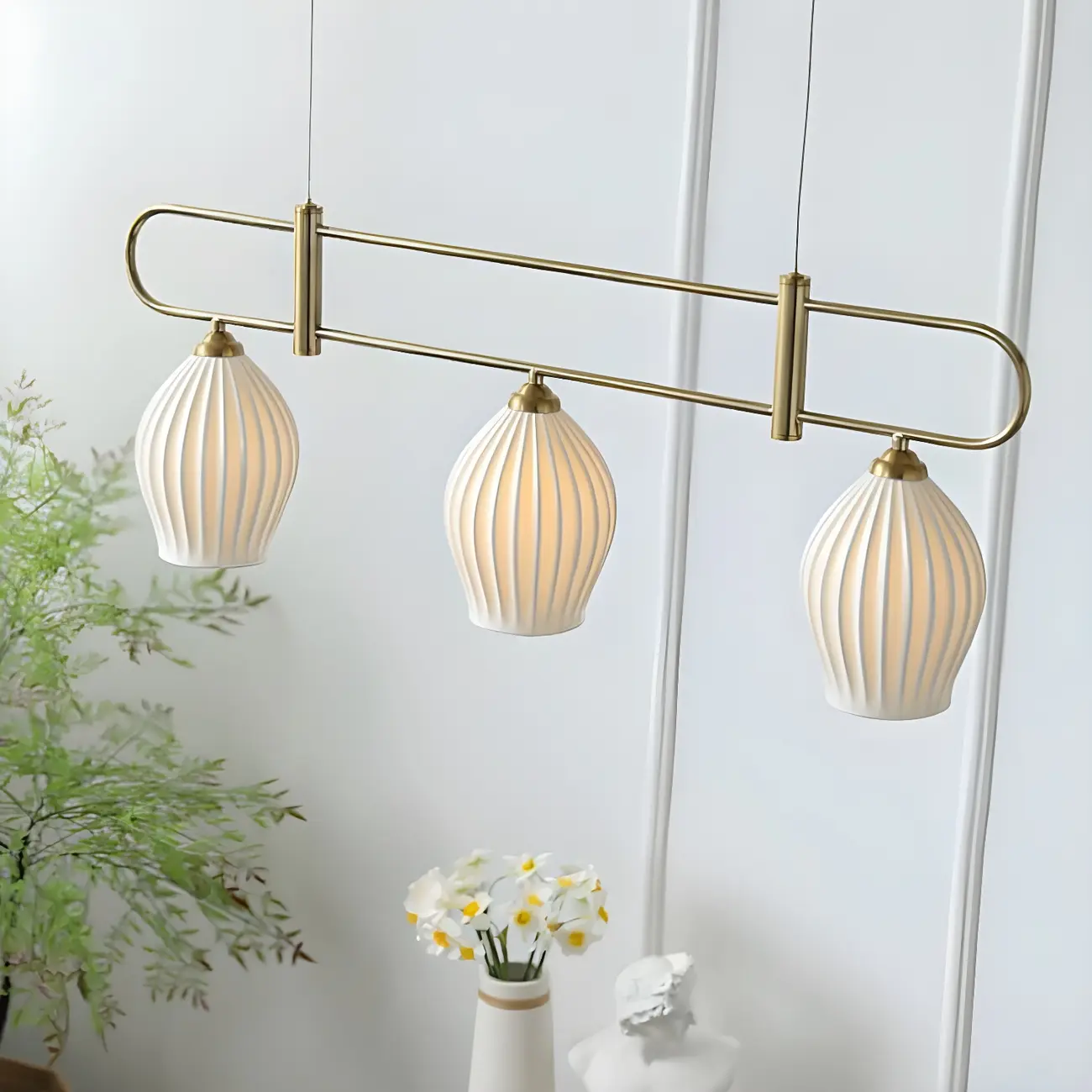 Simple Modern Ceramic Multi-Light Island Pendant Light