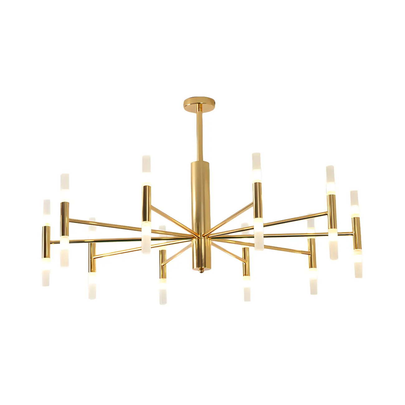 Elegant Tube-shaped Glass Shade Multi-light Chandelier