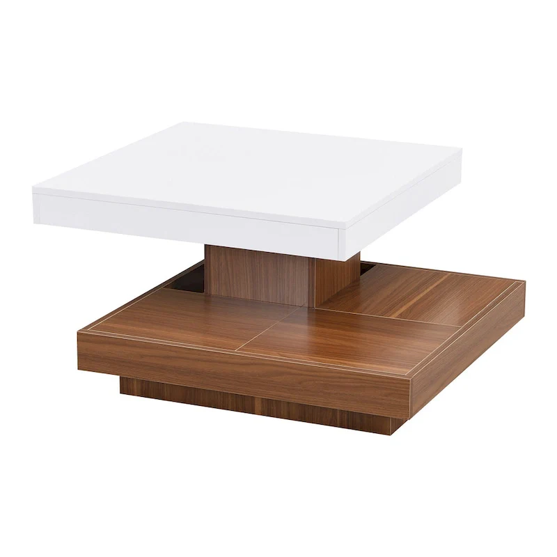 Modern Square Rotating Coffee Table