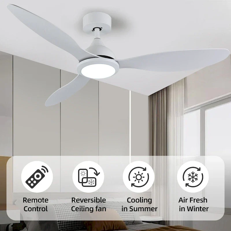 OVIOS Elegant 52-inch 2-in-1 Ceiling Fan Light with Remote Control