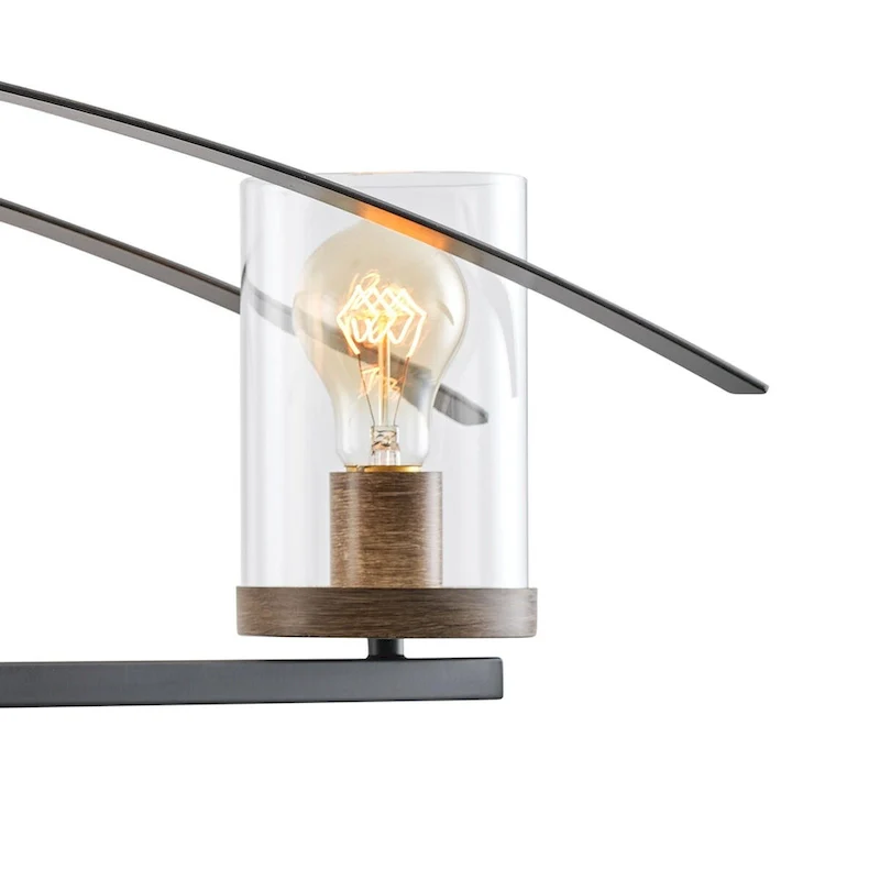 5-Lights Arch Dimmable Glass Adjustable Chandelier Kitchen Island Lights - 52.7 D6.7 W80.6 H (Adjustable)