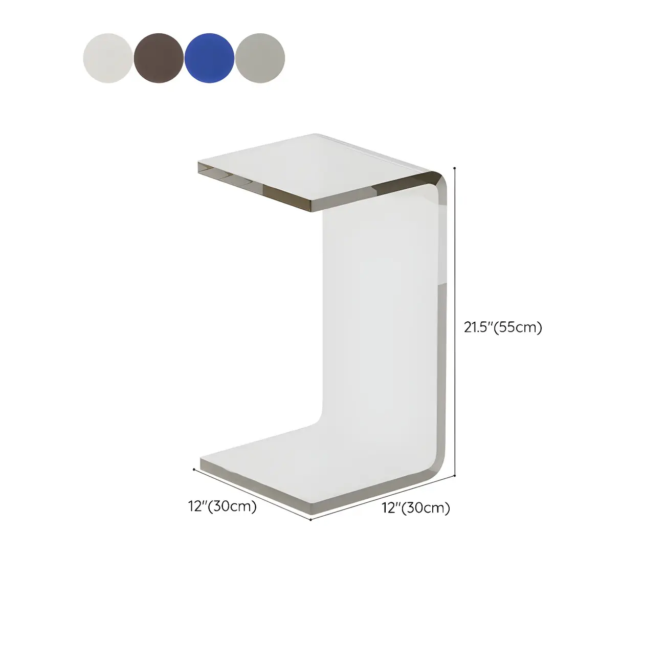 Versatile Acrylic Side Table C-Shaped