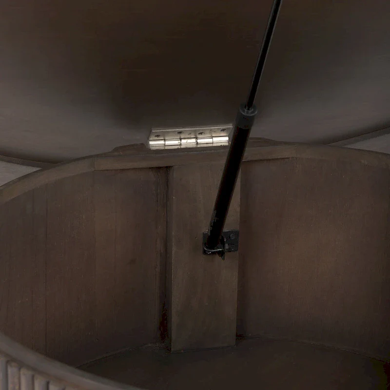 Terra 48L x 48W x 15H Dark Brown Wood Round Fluted Coffee Table