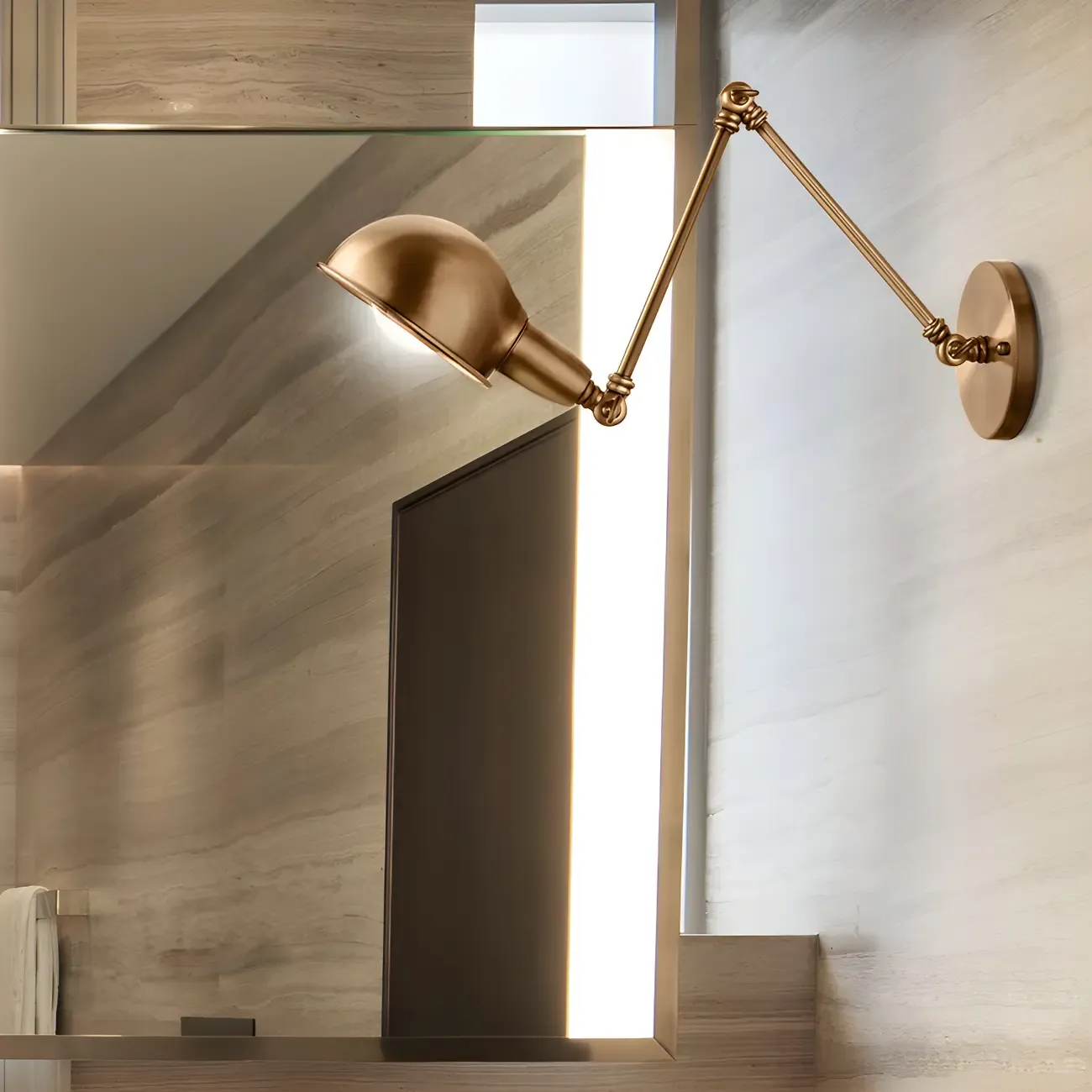 Retro Dome Metal Swing Arm Wall Light