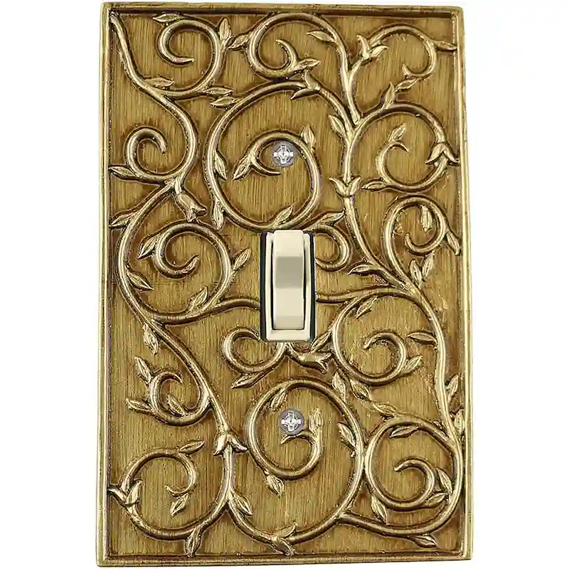 Meriville French Scroll 1 Toggle Wallplate, Single Switch Electrical Cover Plate