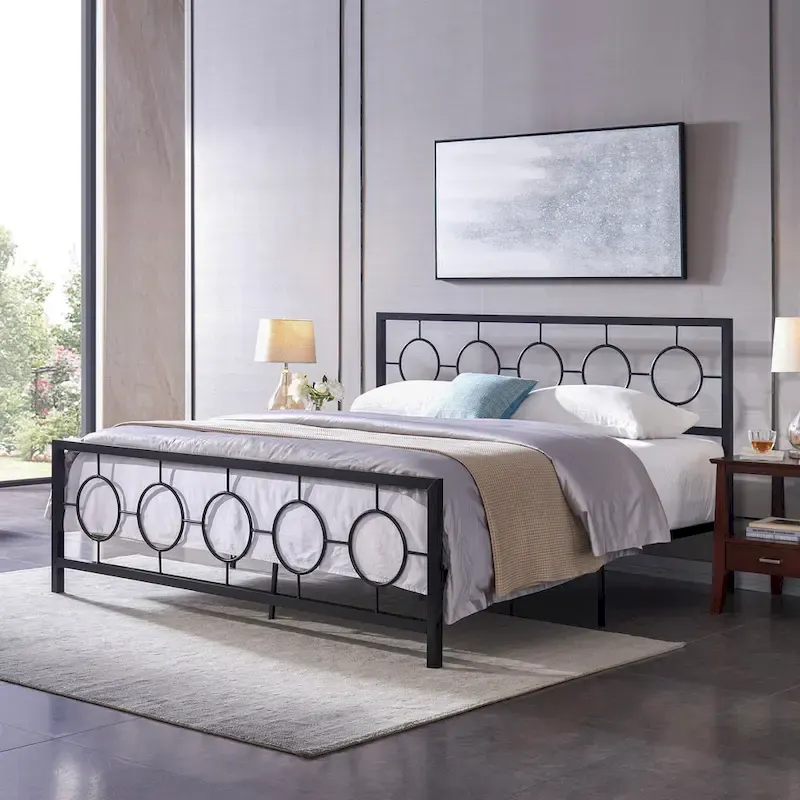 Francoise Modern Iron King Bed Frame by Christopher Knight Home