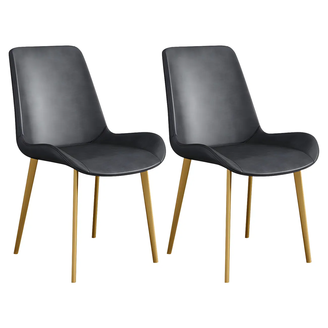 Sloped Armless Leather Upholstered Parsons Dining Chair