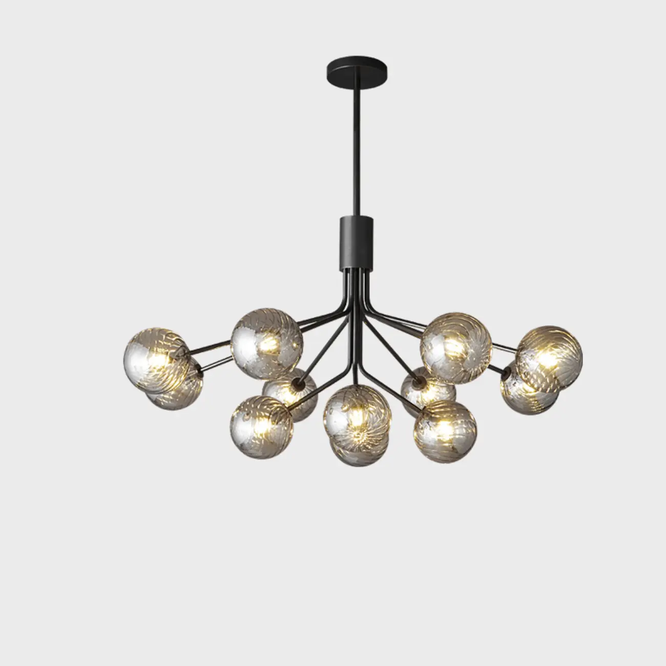 2-Tier Modern Globe Chandelier Adjustable Hanging Length