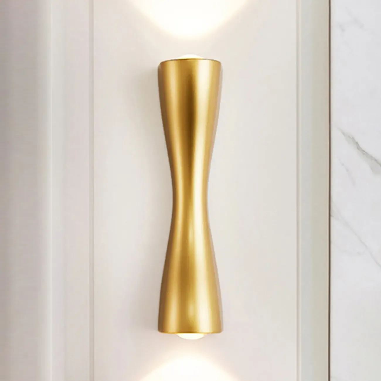 Modern 2-Light Black and Gold Curved Wall Sconce