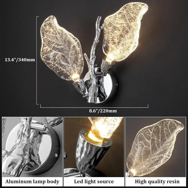 KAYLA 2-Light Bionic Leaf Wall Sconce