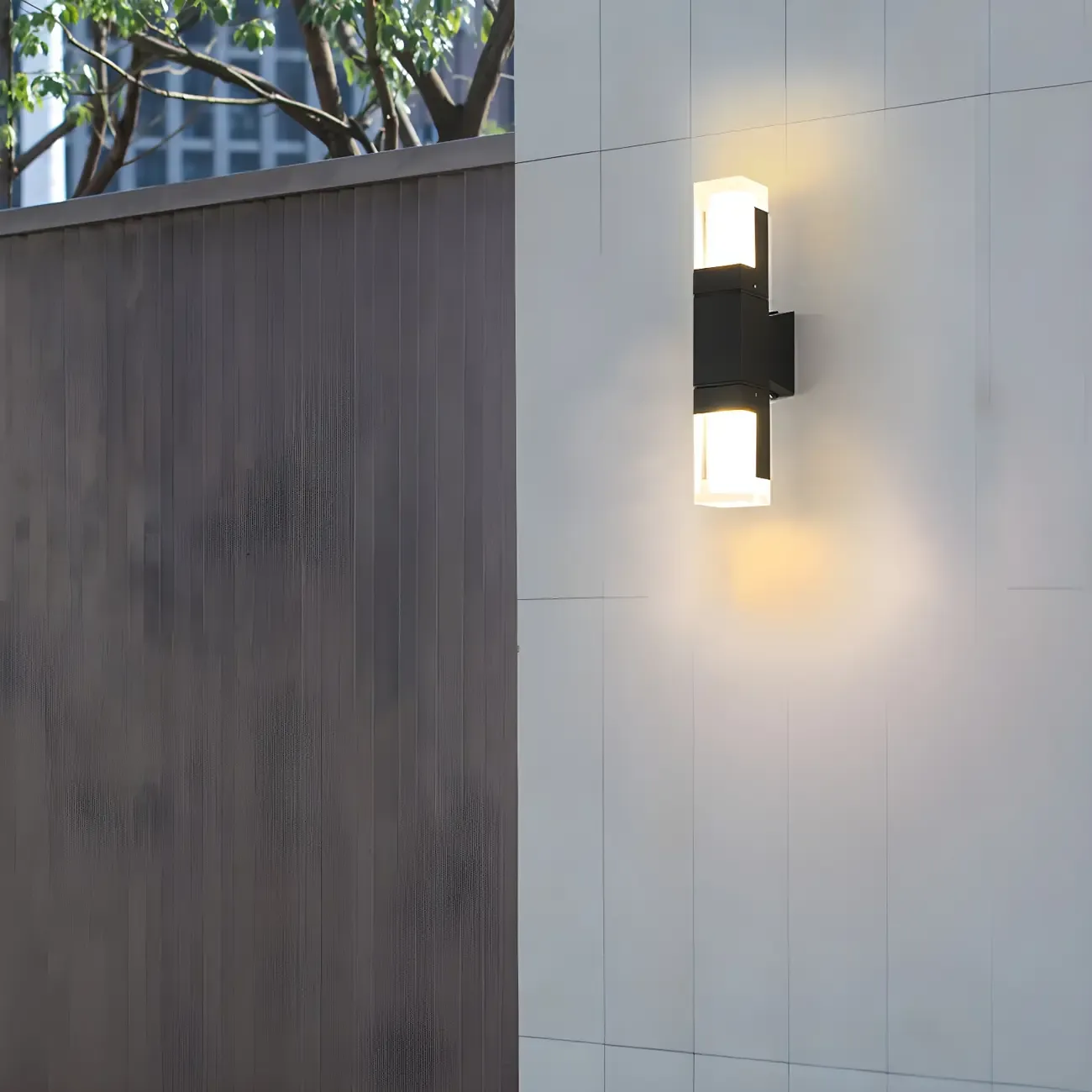 Traditional Rectangle Black Metal Up Down LED Outdoor Wall Light