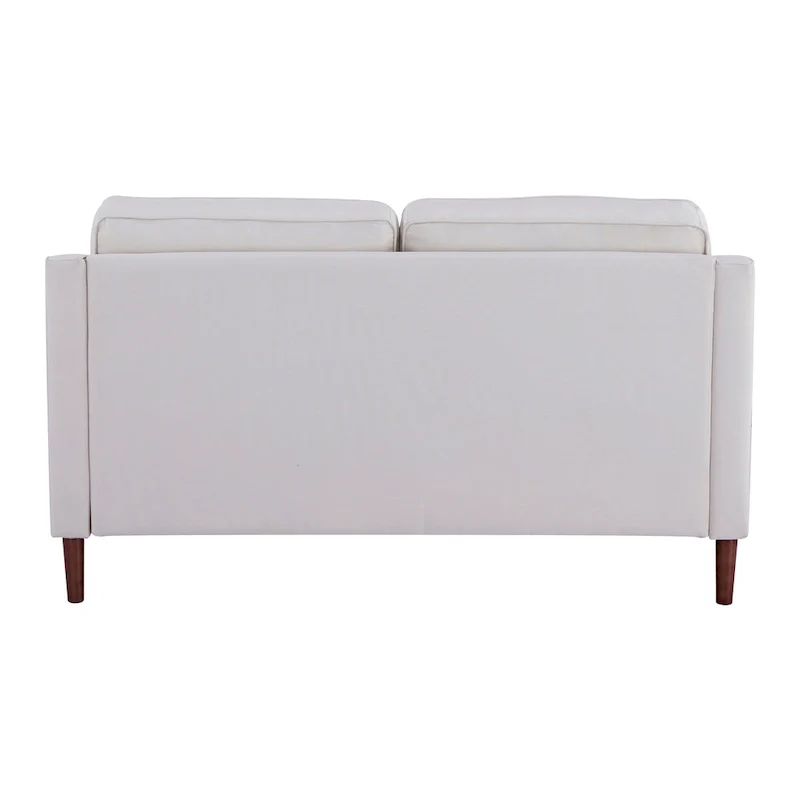 Sedona Modern Loveseat Sofa, Faux Linen / Vegan Leather Couch - N/A