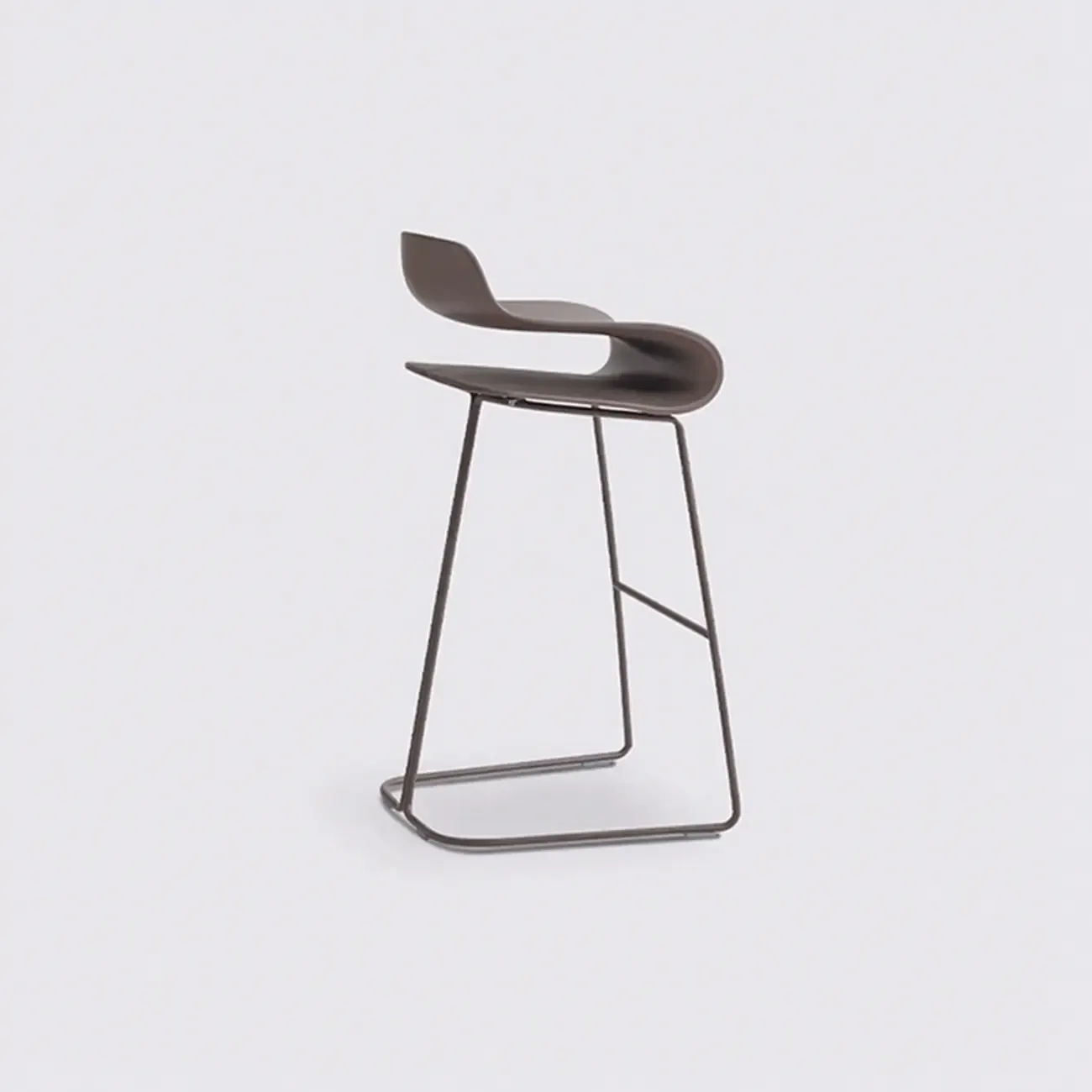 Industrial Plastic Steel Frame Low Back Armless Bar Stool