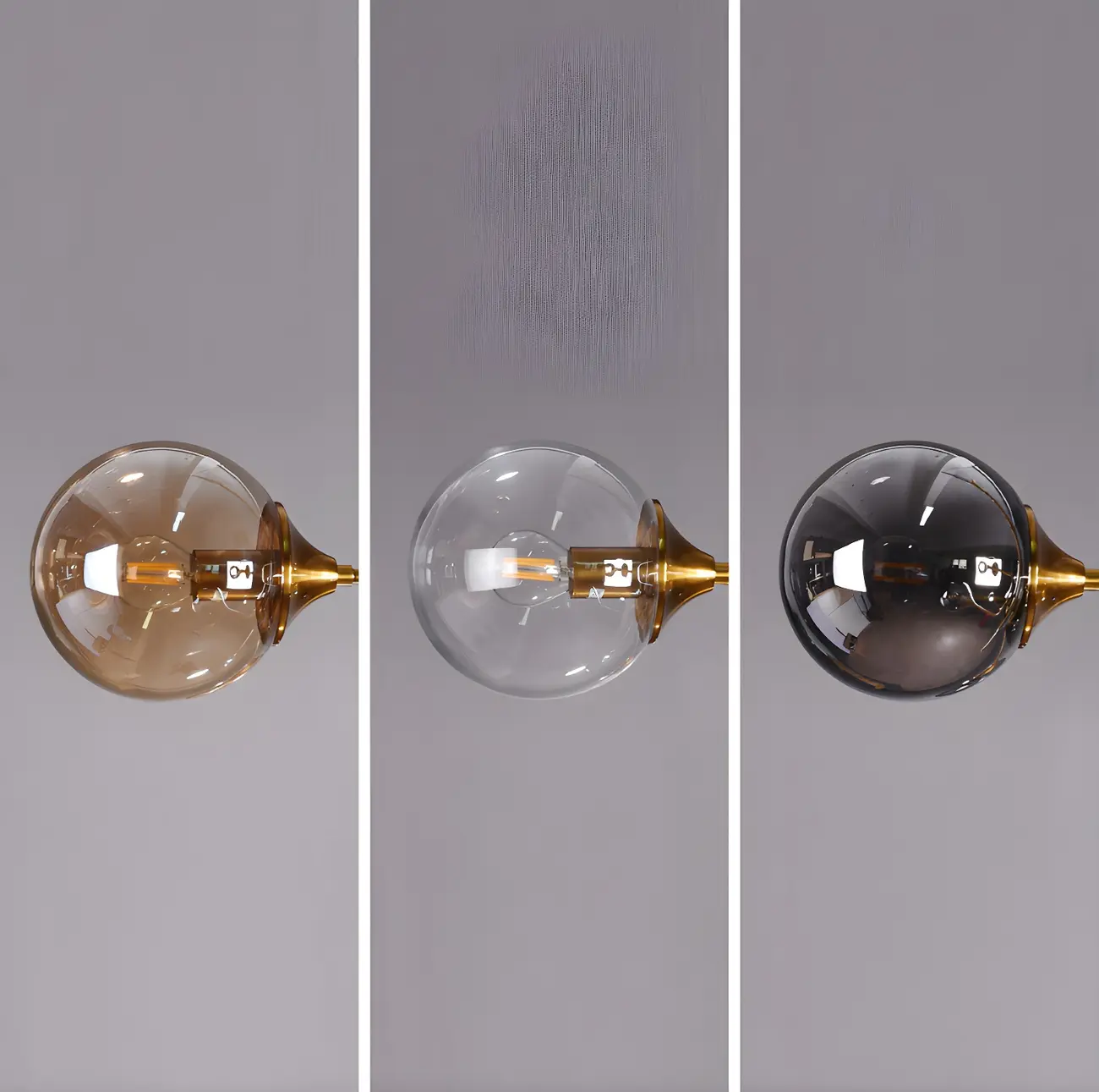 8-Light Mid-Century Modern Glass Globe Chandelier
