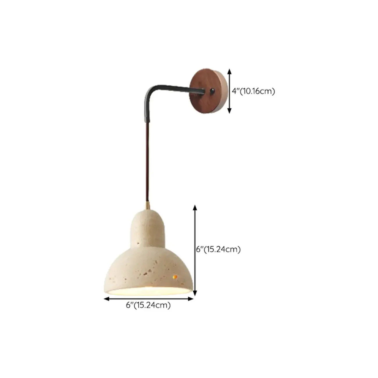 Rustic Brown Wall Sconce with Beige Sintered Stone Shade