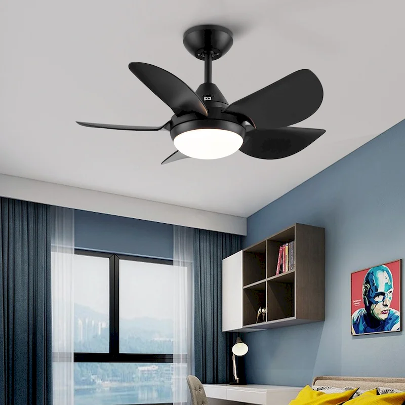Modern 30 in.Integrated LED Ceiling Fan With Matte Black Blades - 30 INCHES