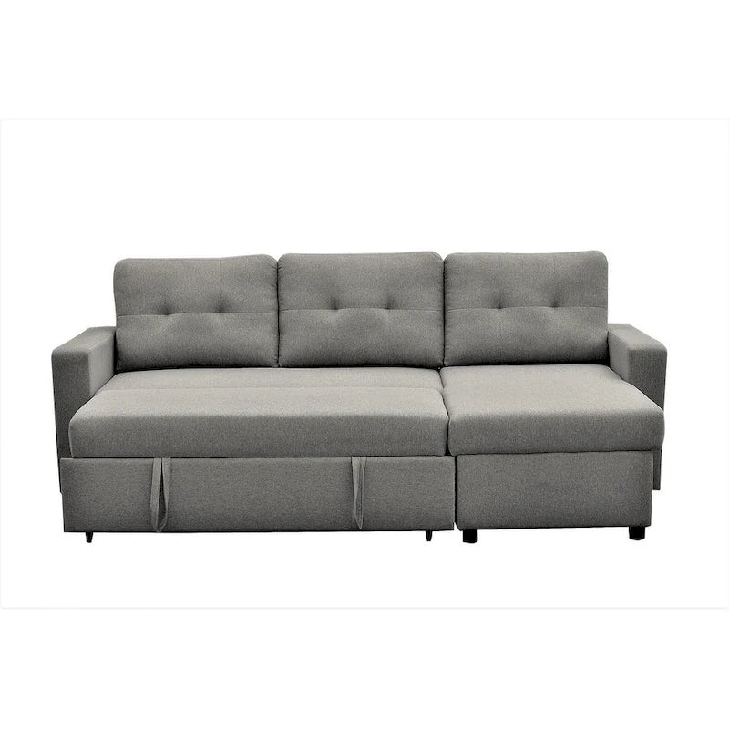 US Pride Furniture 79.92 inch Convertible L-Shaped Sectional Sleeper Sofa Bed Stylish Apartment Furniture