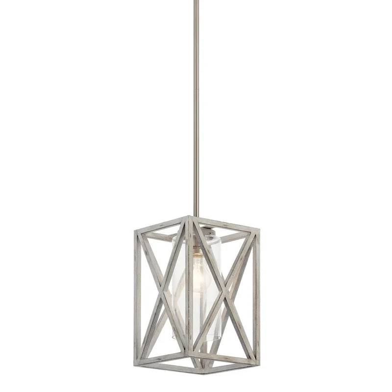 Kichler Lighting Moorgate Distress Antique White 1-Light Mini Pendant