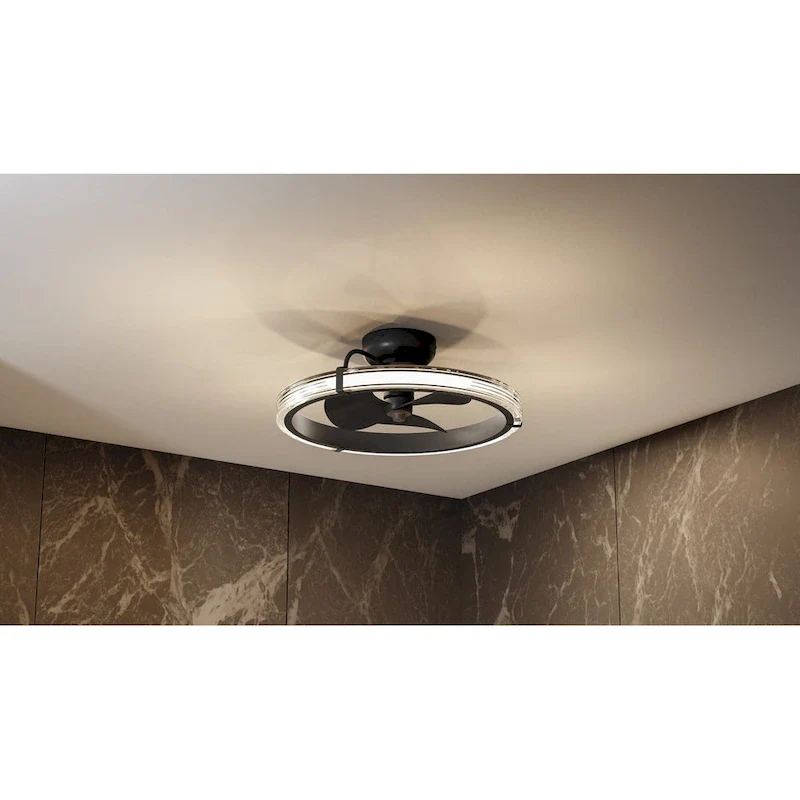 Elrod Integrated LED Matte Black Ceiling Fan Light