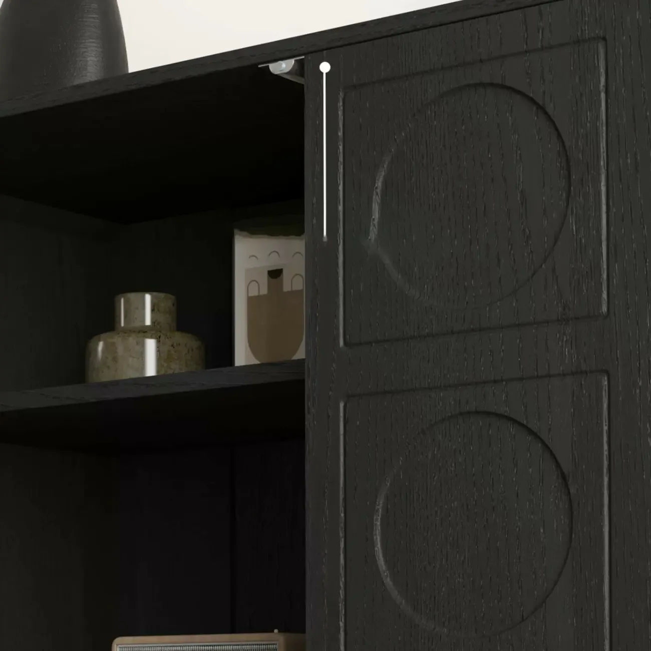 Modern Brown Sideboard with Adjustable Shelves & Cabinets