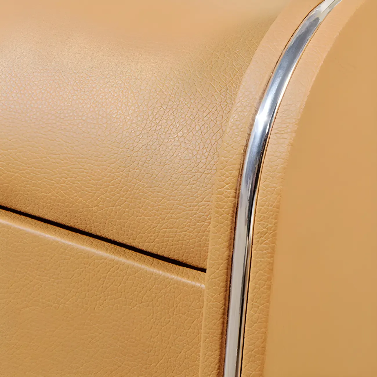 Stylish Narrow Faux Leather Bedside Table with 2 Drawers