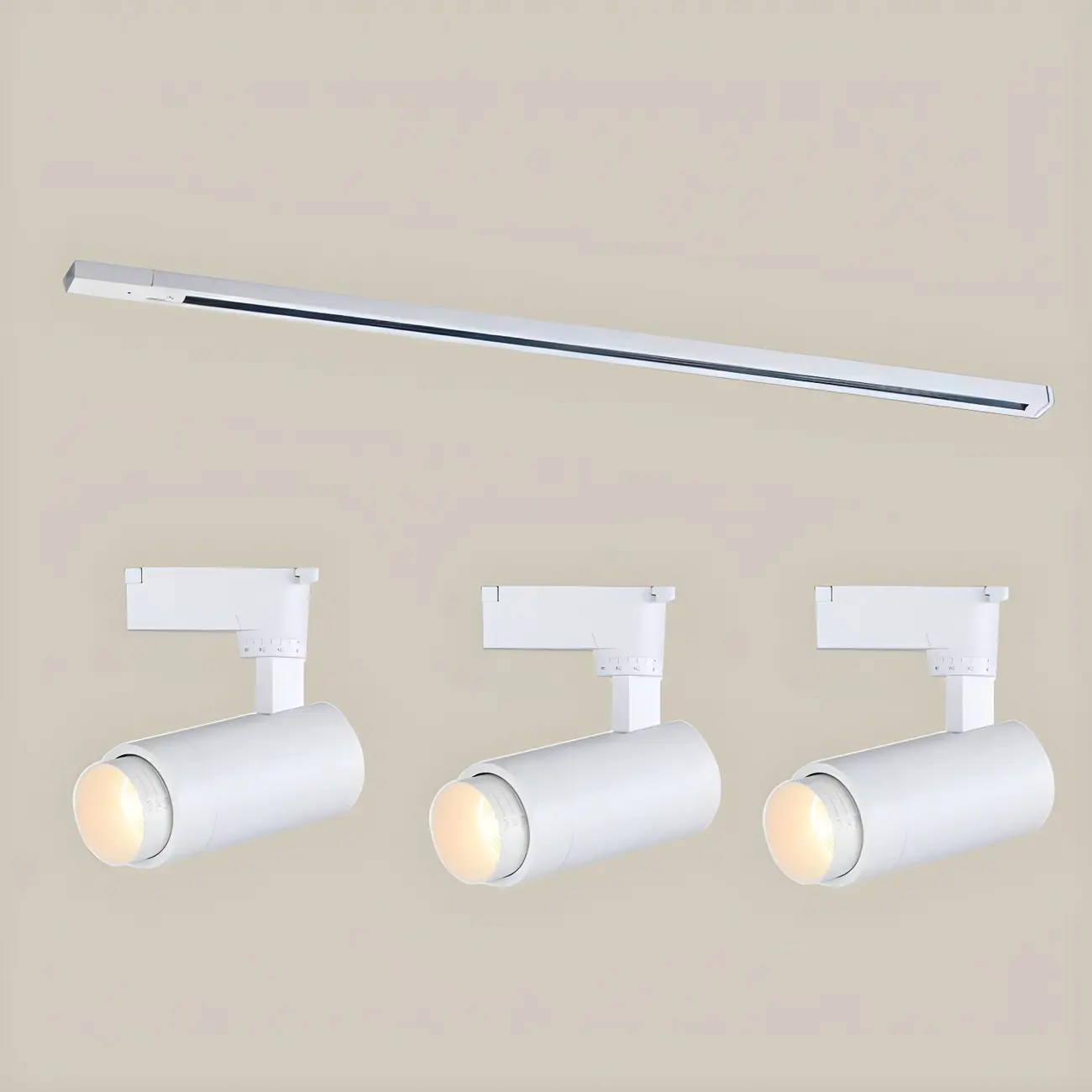 Simple 3-Light Cylinder Metal Black LED Track Light