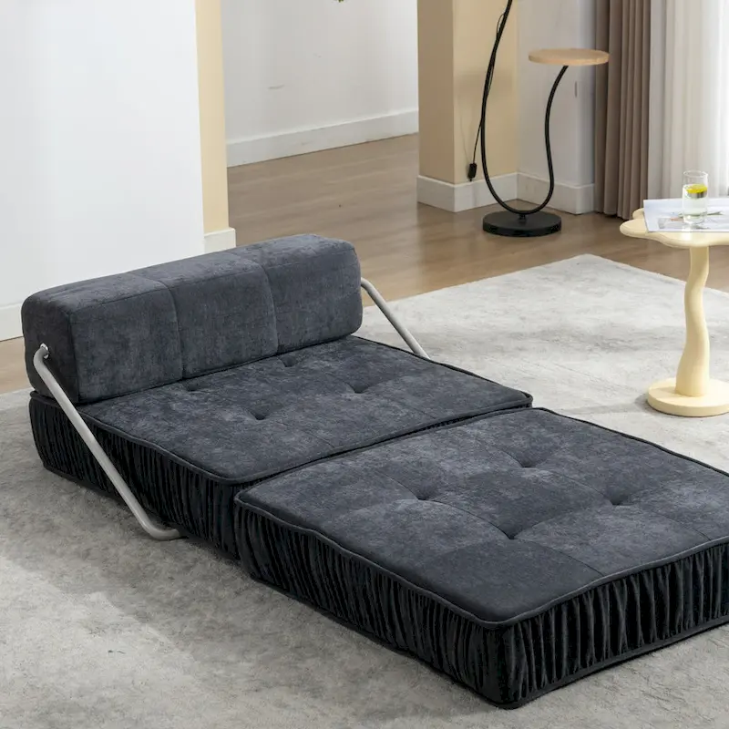 Convertible Sofa Bed,Modern Chenille Upholstered Sleeper Chair