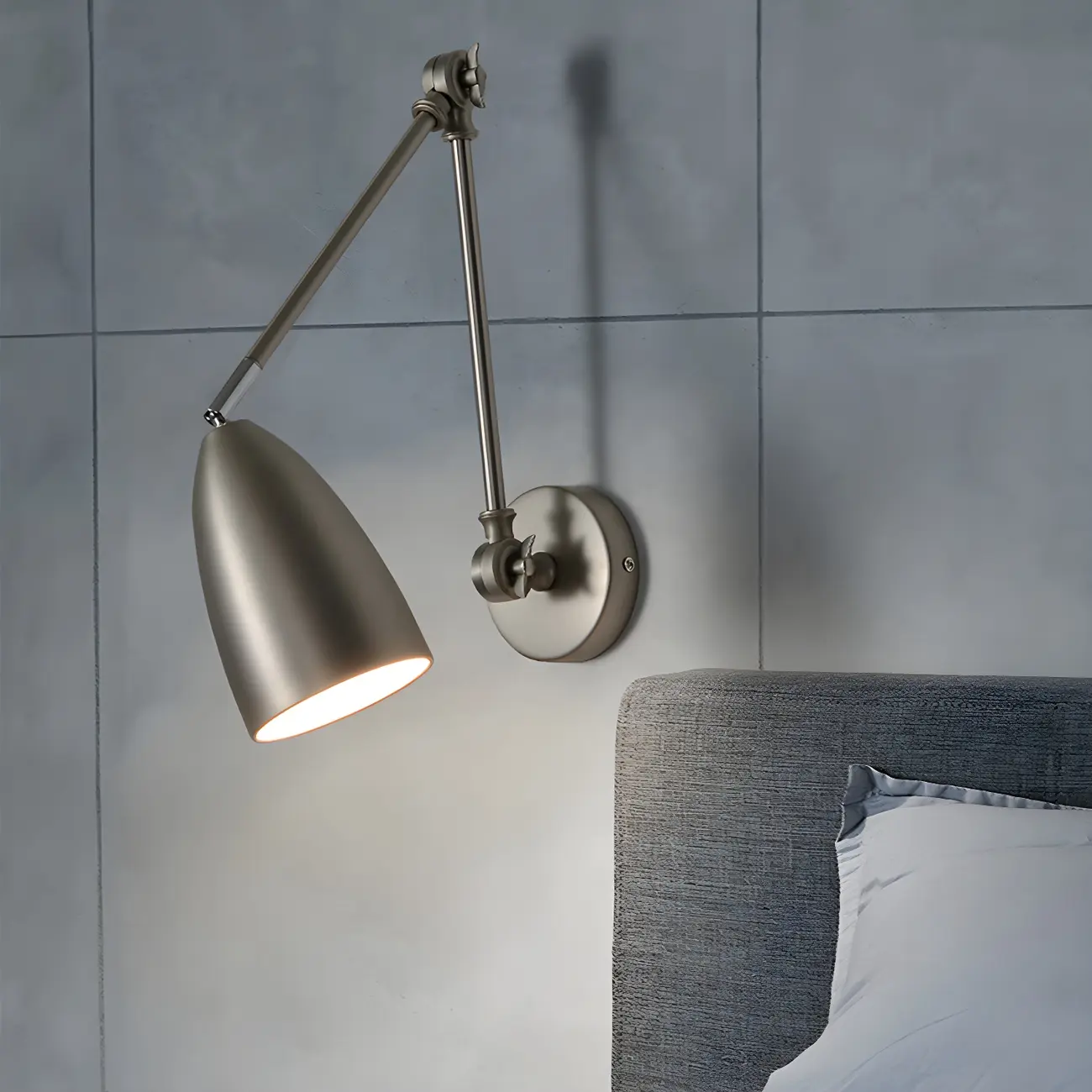 Simple Metal Dome Swing Arm Wall Light
