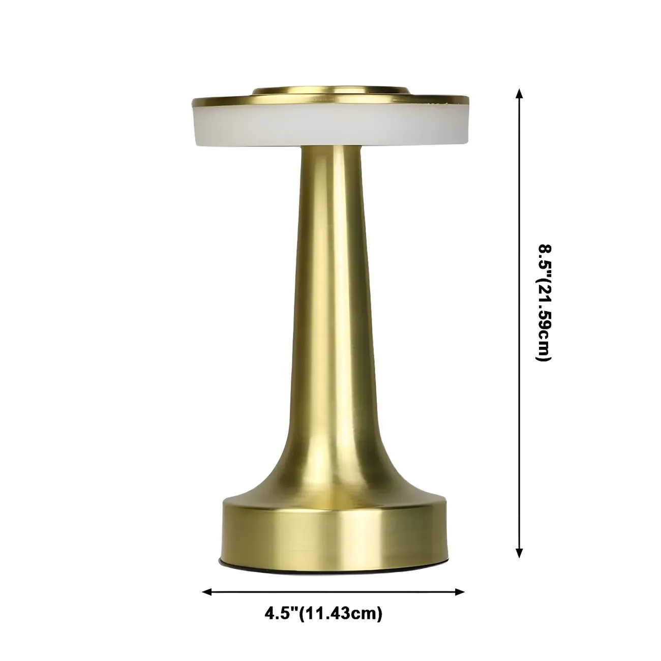 Modern Simple Touching Gold Metal LED Drum Shade Table Lamp