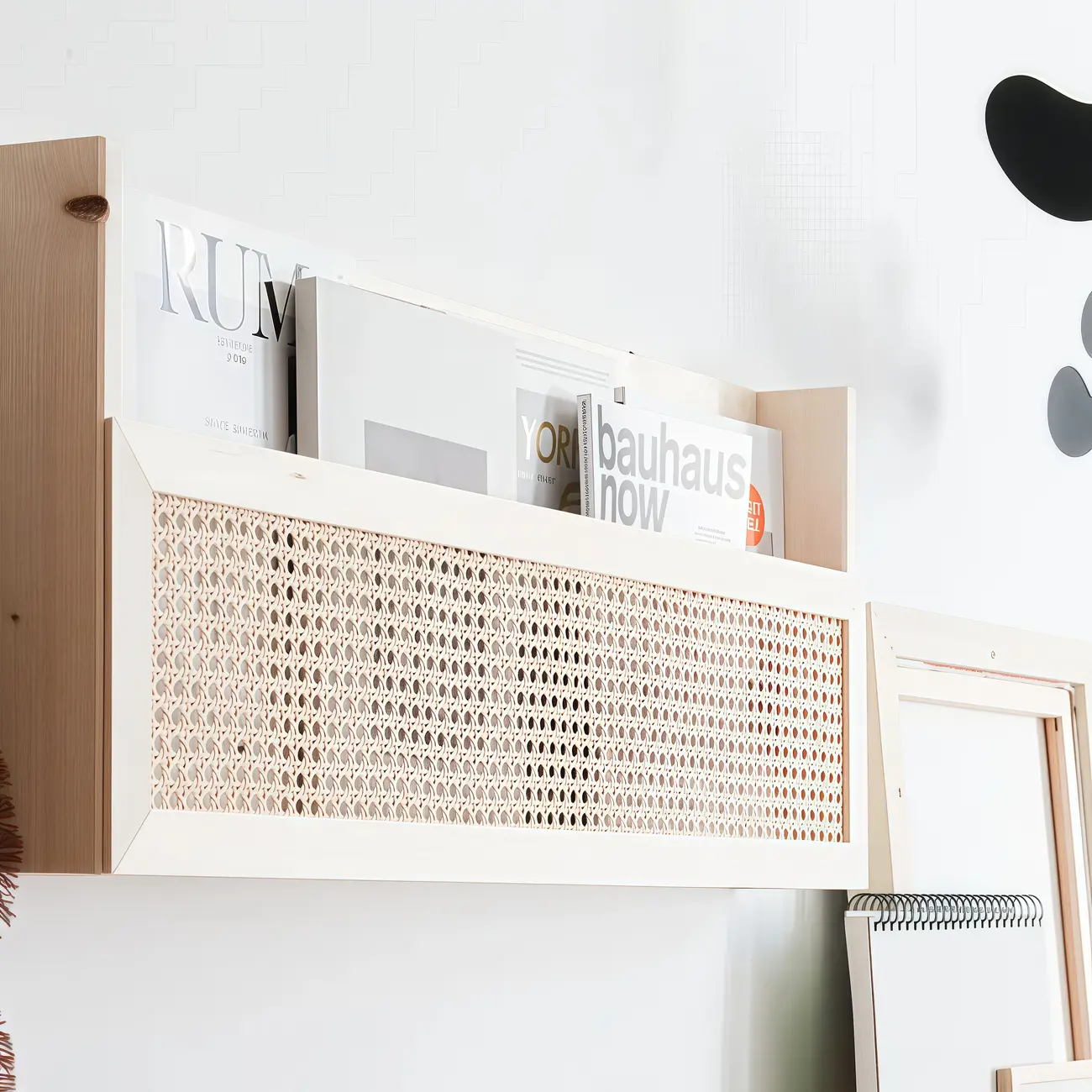 Simple Natural Wooden Open Back Wall-Mounted Bookshelves