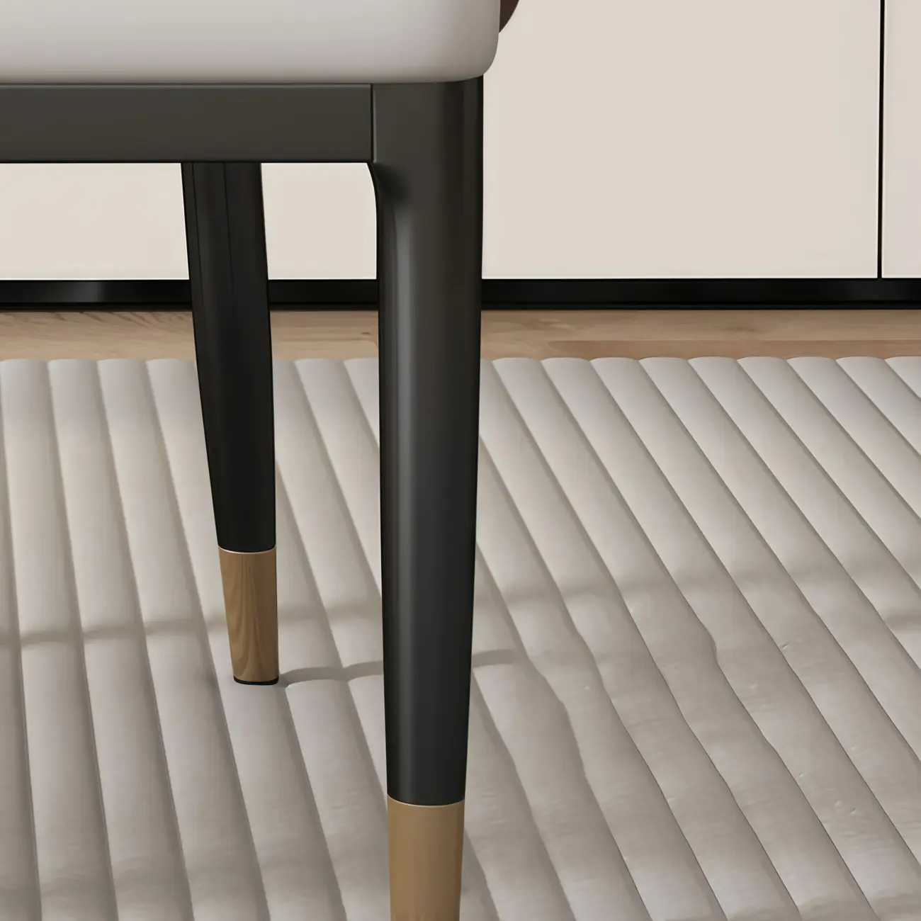 Modern Genuine Leather Sloped Arms Low Back Dining Chair