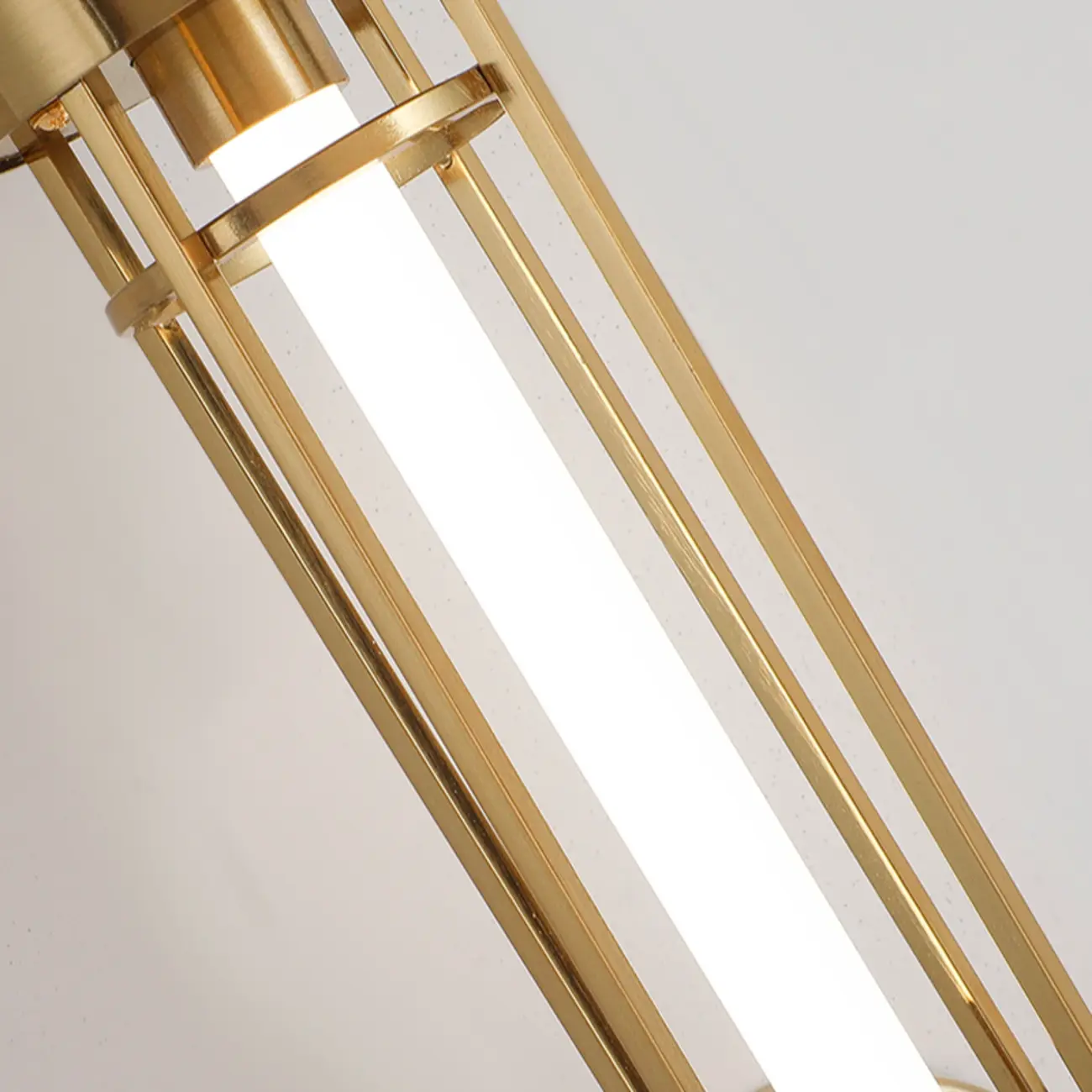 Gold Cylinder Wall Sconce Lamp with 2 LED Bulbs Warm Light