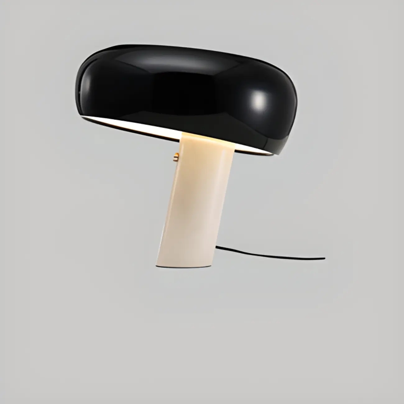 Modern Geometric Stone & Iron LED Table Lamp, Black