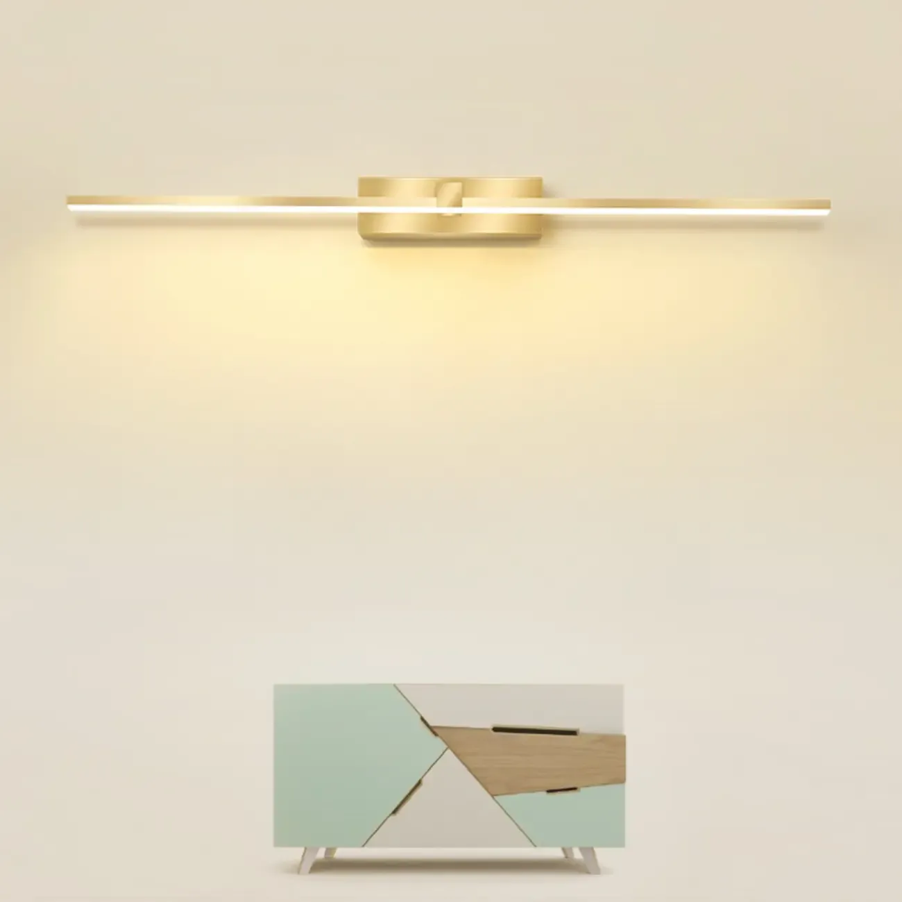 1-Light Linear Golden LED Vanity Light for Bathroom Decor