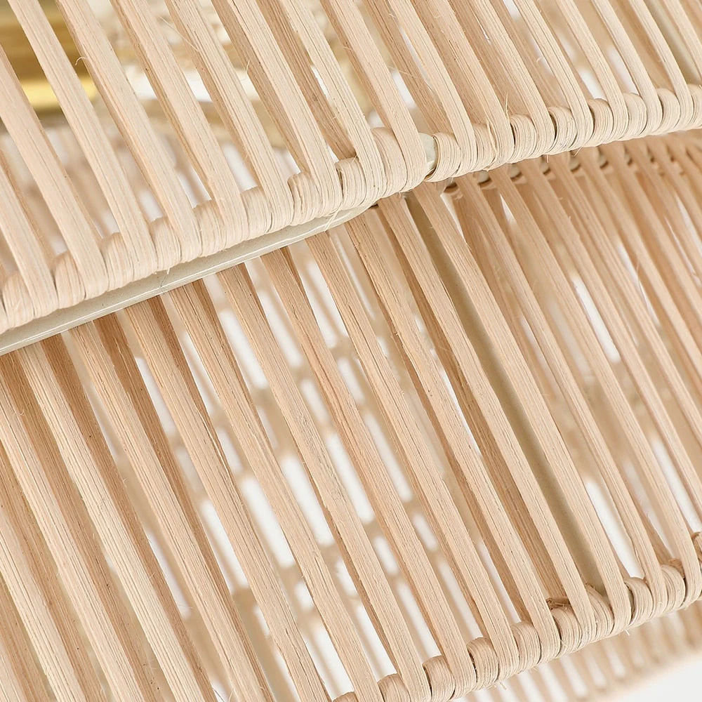 Piersan 5-Light Modern Bohemian Chandelier with Tiered Rattan Shade - 26 in. W