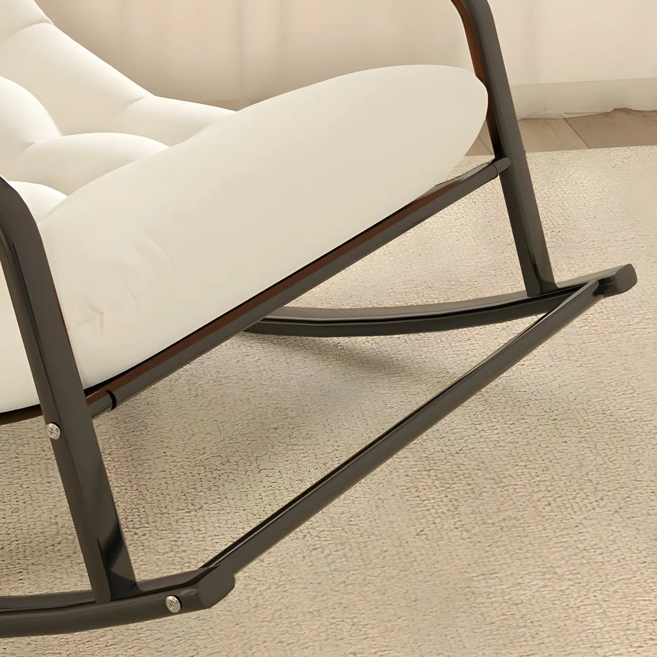Modern 2 Seat Upholstered Rocking Chair with Track Arms