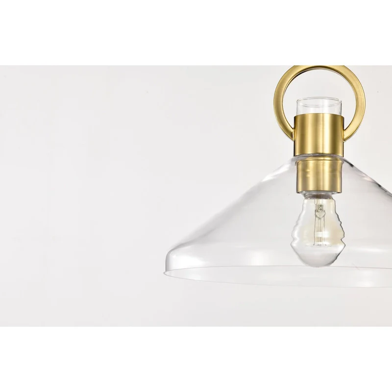 Andros Glass Cone Shade 1-Light Downrod Pendant Light