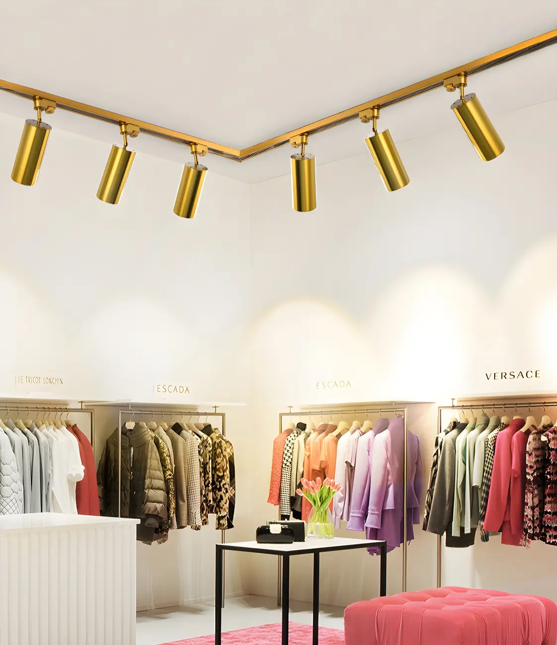 Modern Golden Linear Semi Flush Mount Track Light