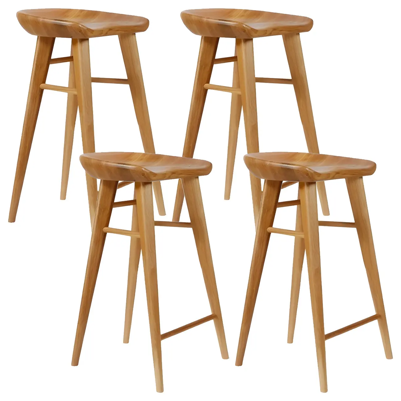 Counter Height Modern Wood Backless Bar Stool
