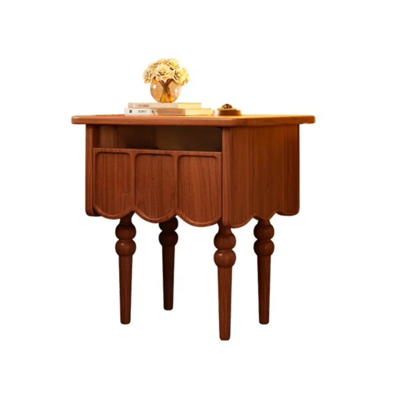 Narrow Modern Wood Nightstand with Drawer