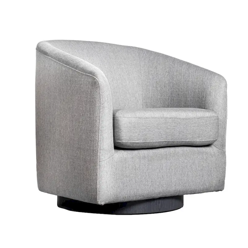 Barrel Accent Chair with 360 Swivel Vinyl Wrapped Base