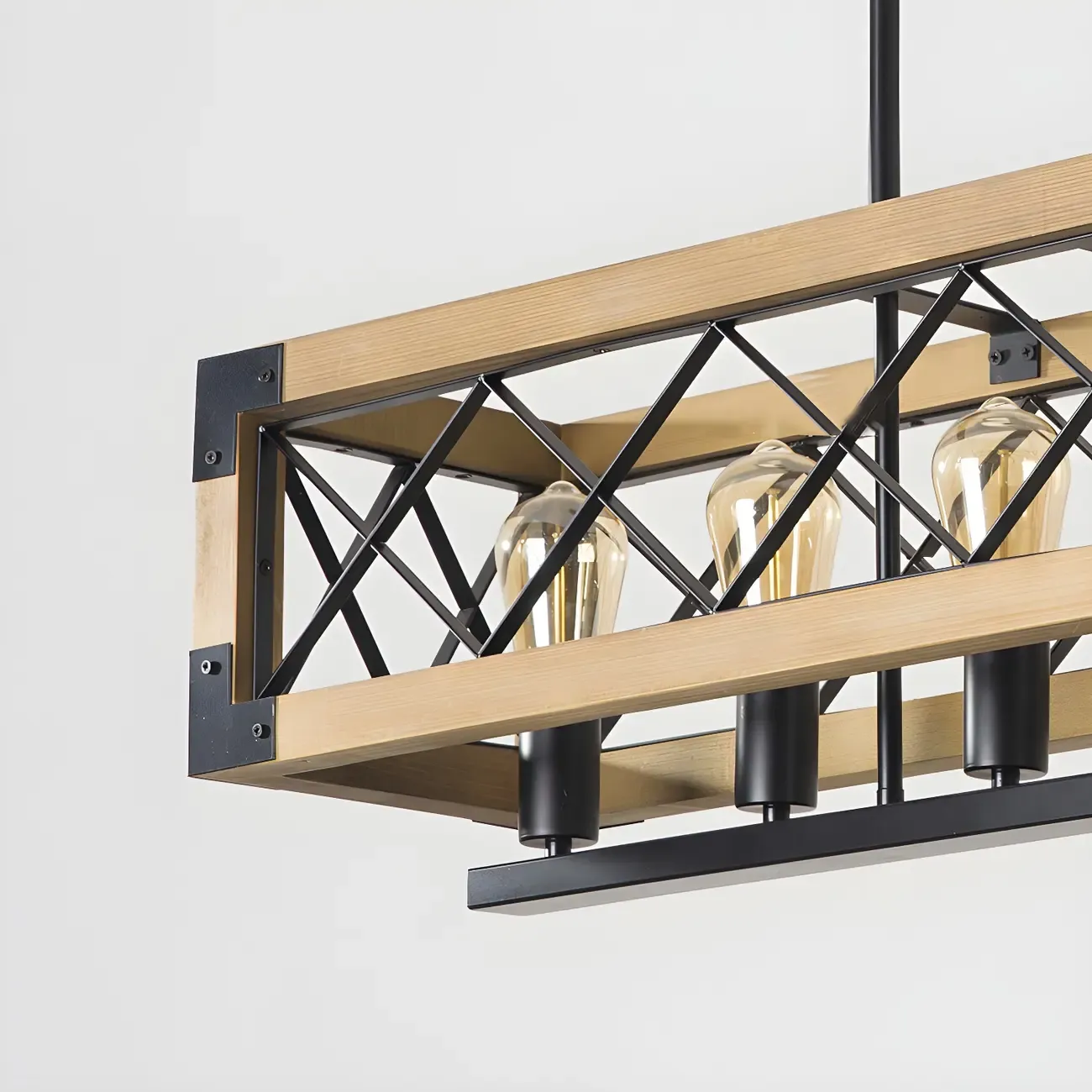 Industrial Black Metal 5-Light Island Pendant Light