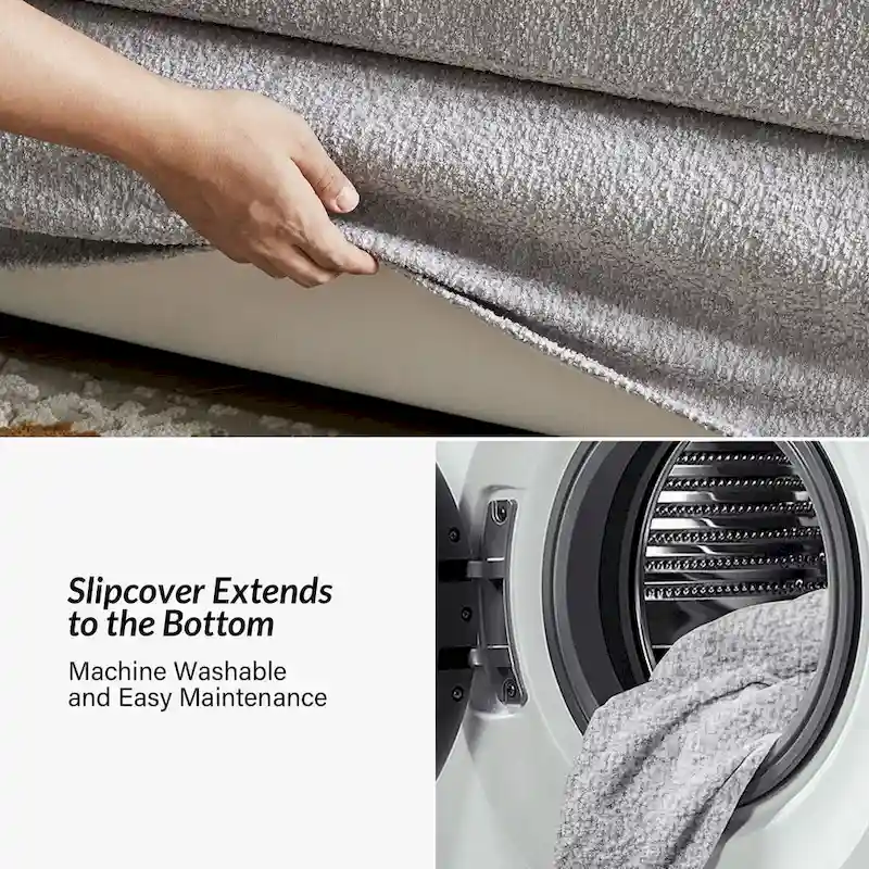 Volkhard 80.5 Modern Slipcovered Sofa With Removable Back Cushion By HULALA HOME