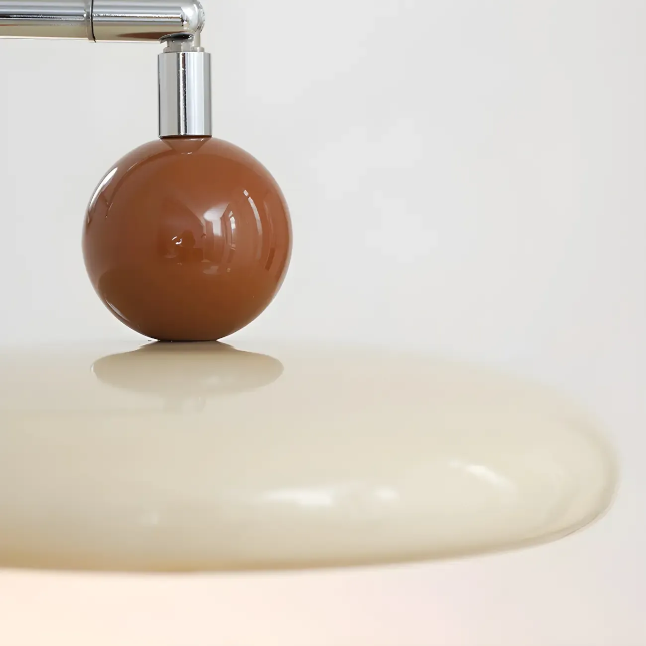 Modern Beige Circle Shade Sliver Swing Arm Wall Light