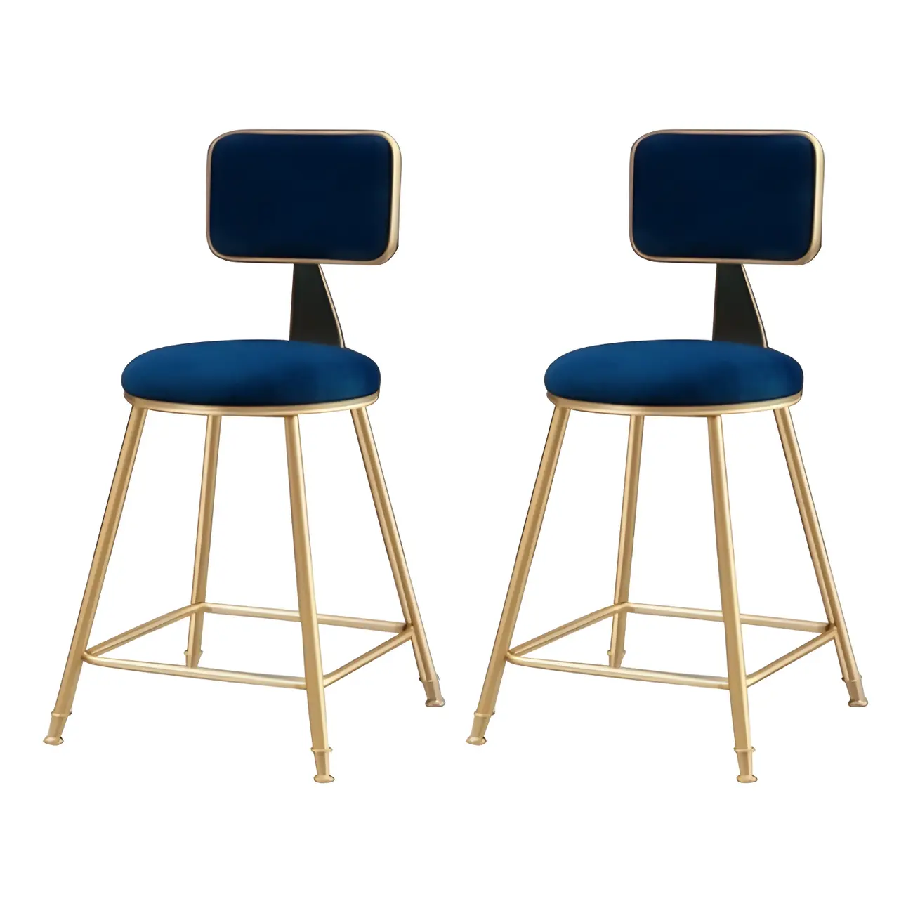 Round Velvet Upholstered Counter Bar Stools