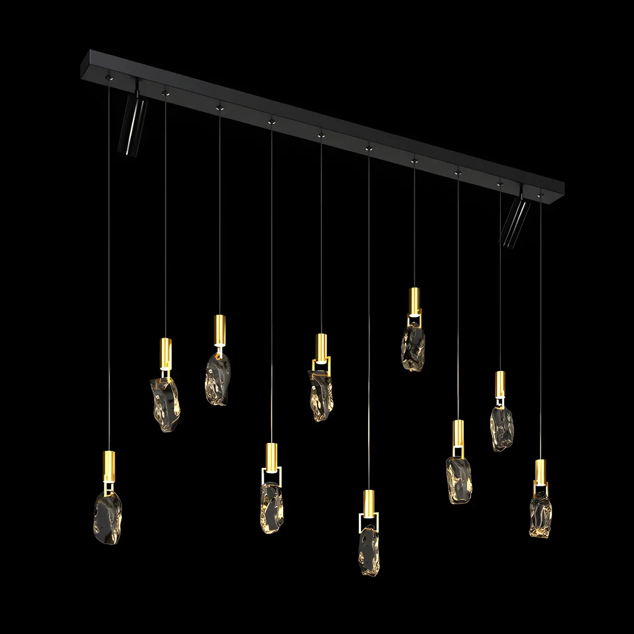 Modern Adjustable Crystal Linear Pendant Light