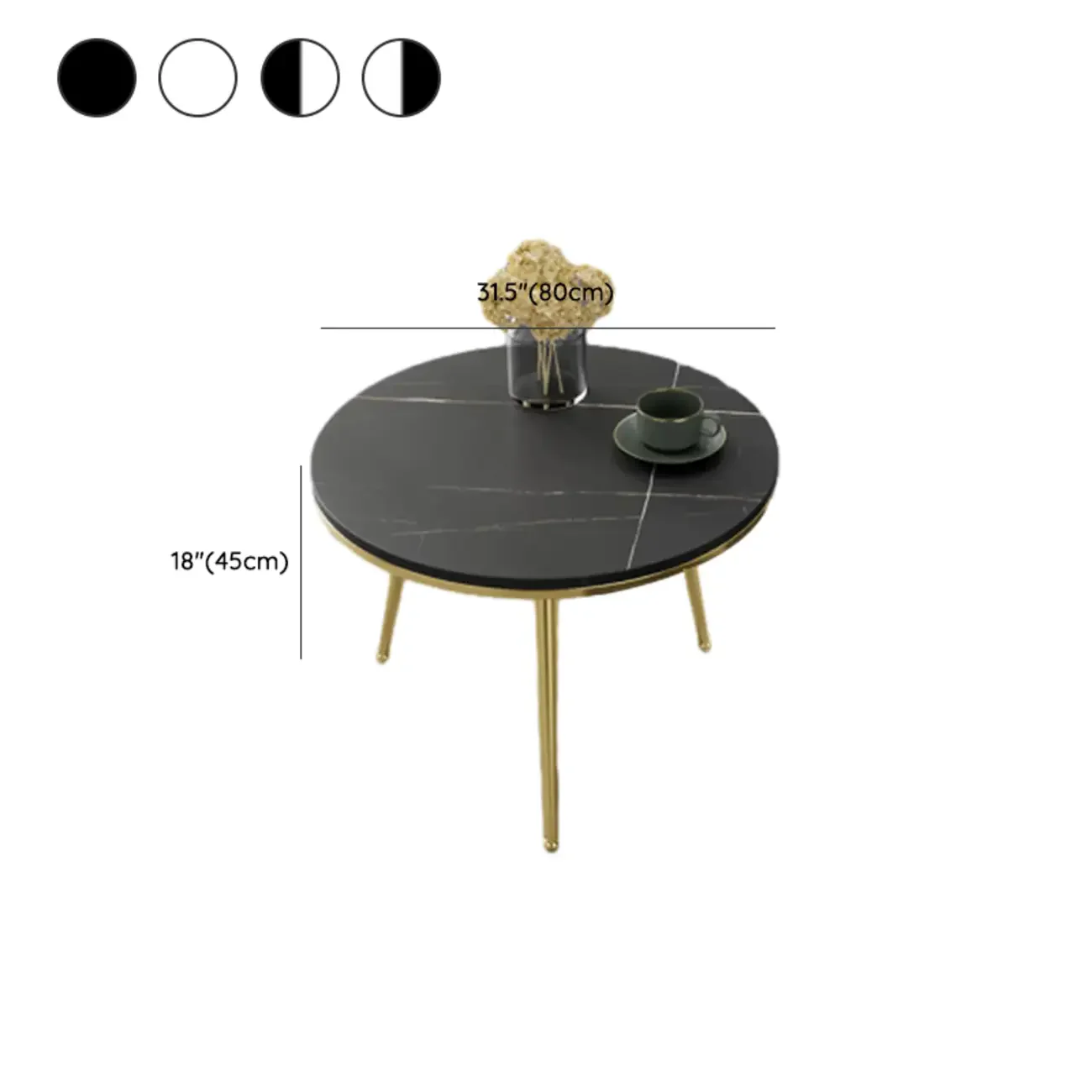 Modern Marble-Top 3 Legs Round Nesting Tables