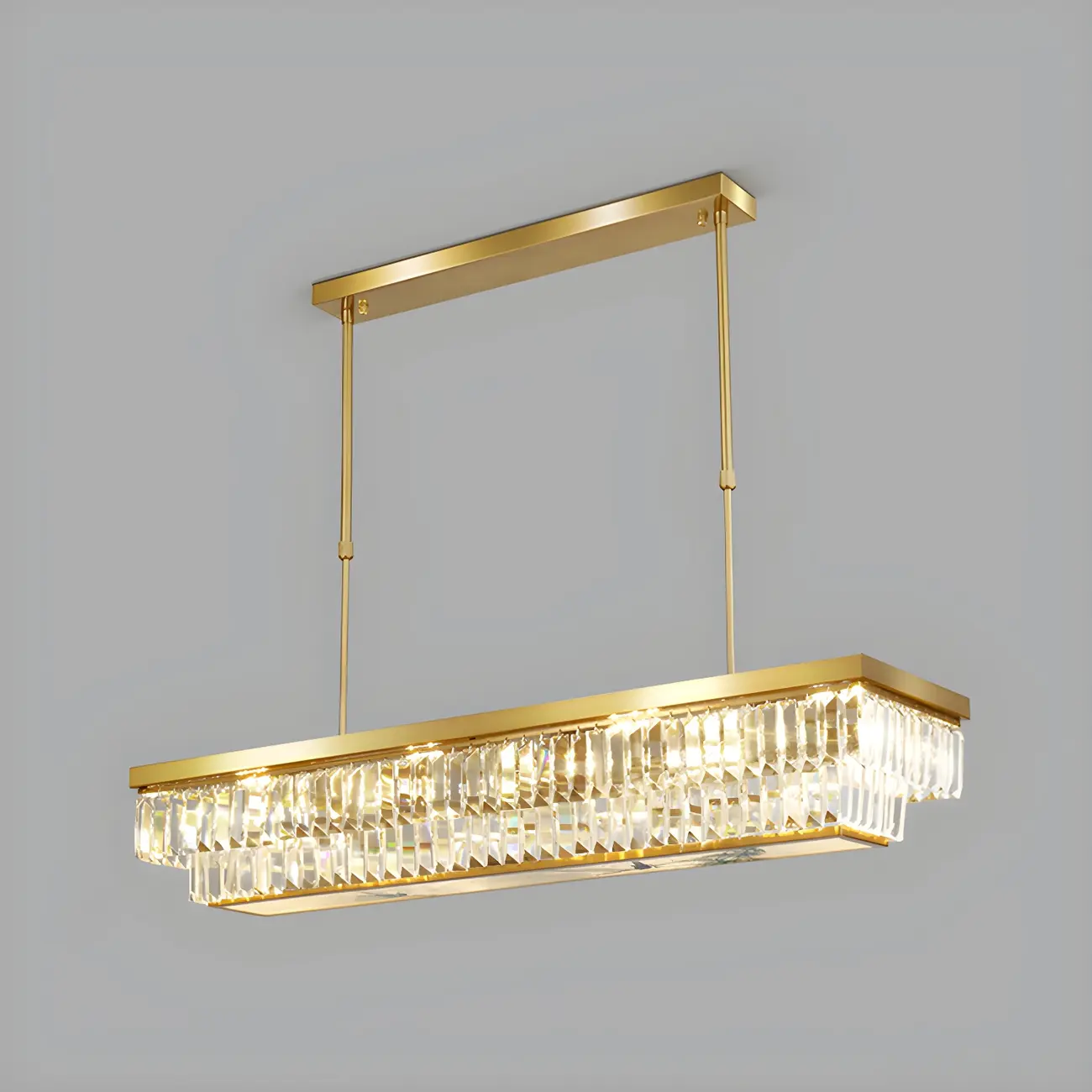 Modern Adjustable Crystal Pendant Light in Gold